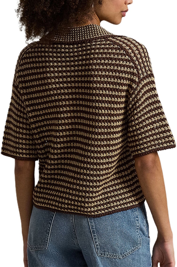 Ralph Lauren Gebreide polo bruin/beige Bruin