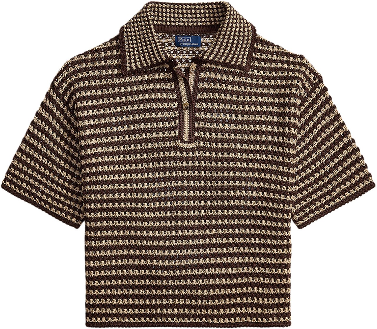 Ralph Lauren Gebreide polo bruin/beige Bruin