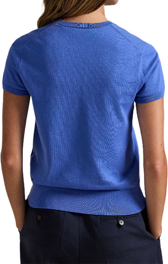 Ralph Lauren Sweater korte mouw blauw Blauw