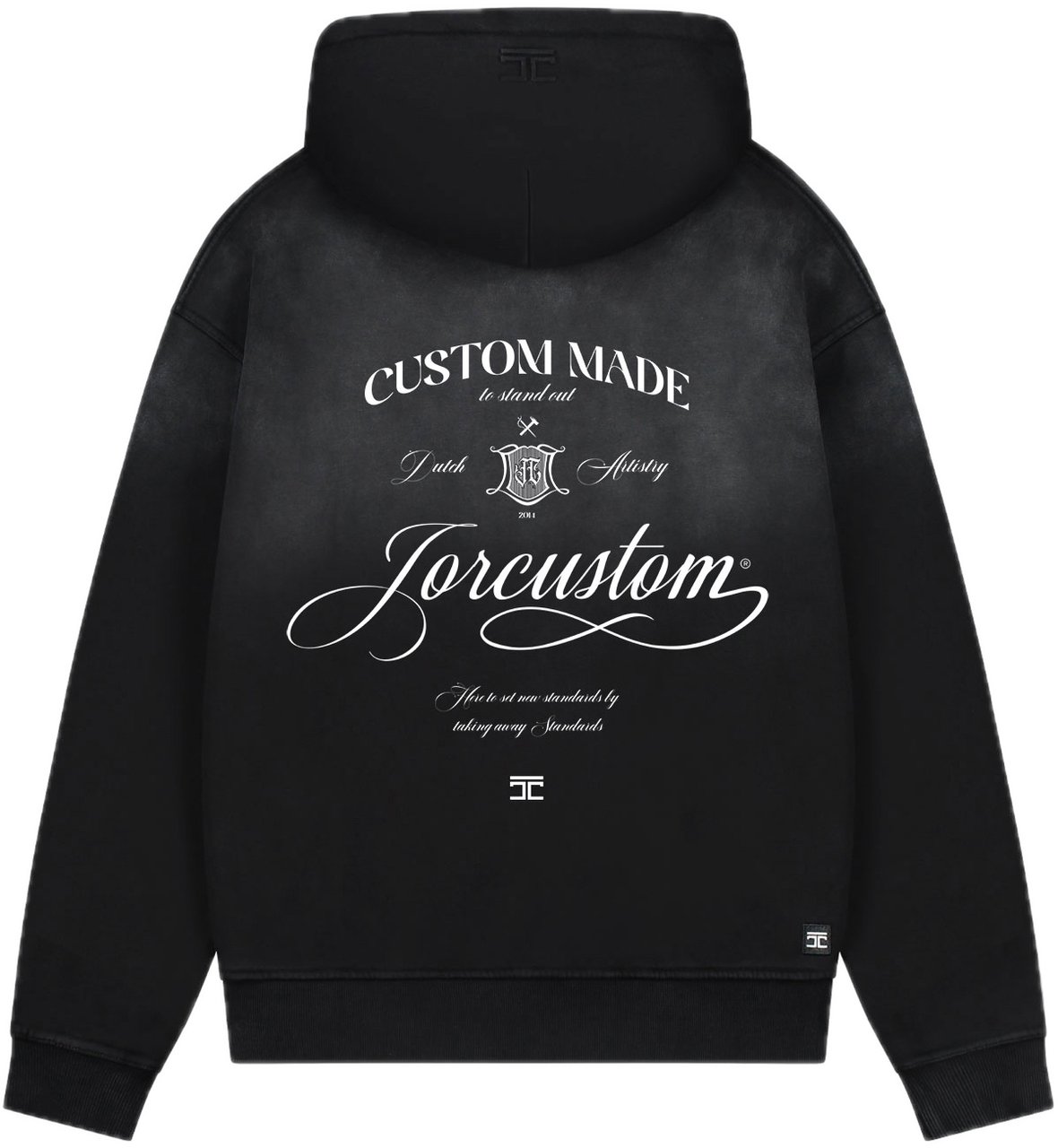 JORCUSTOM Zipped Hoodie Handscript Zwart