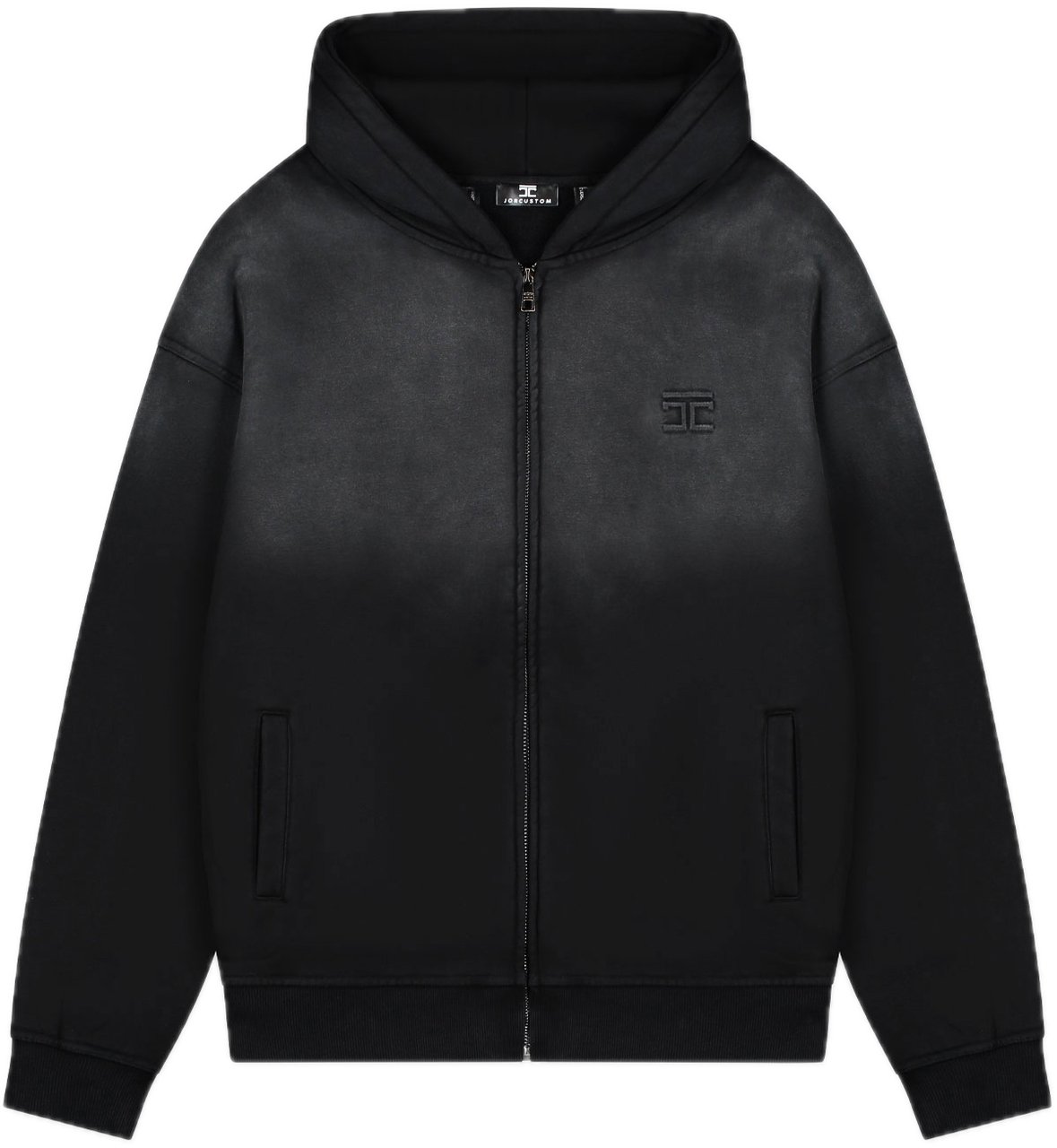 JORCUSTOM Zipped Hoodie Handscript Zwart