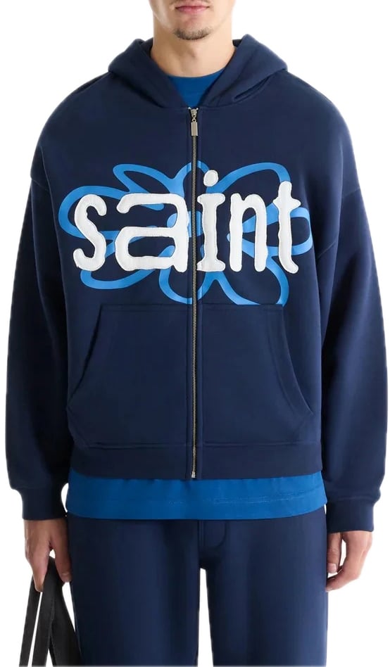 Saint Blanc Flower patch zipper Blauw