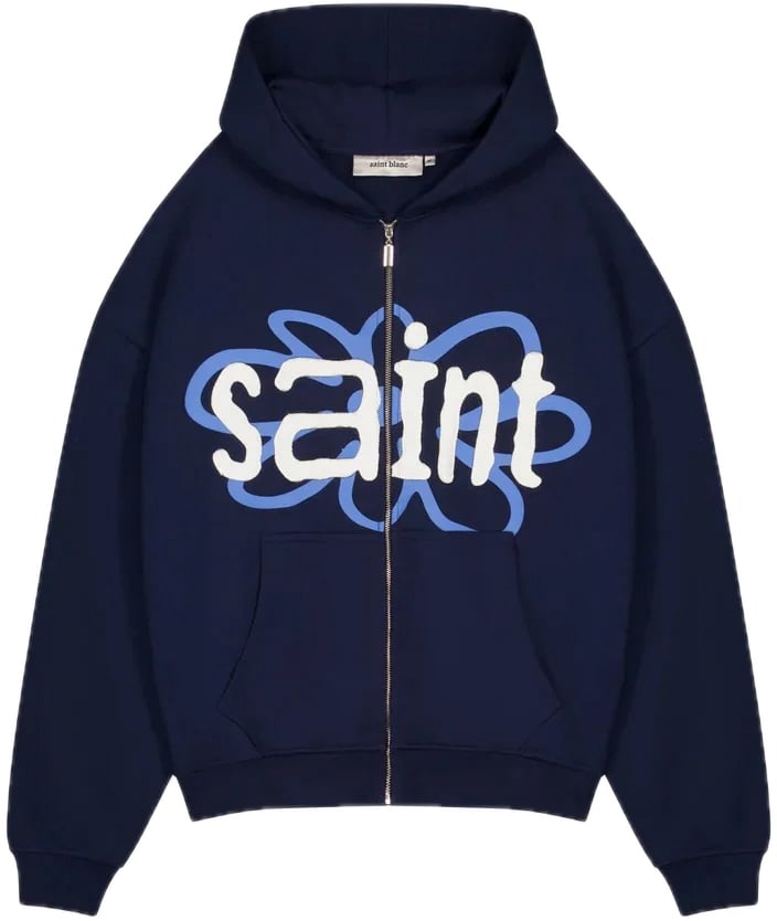 Saint Blanc Flower patch zipper Blauw