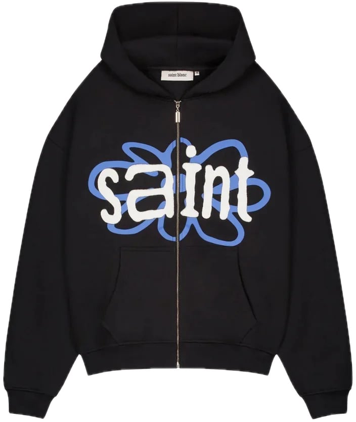 Saint Blanc Flower patch zipper black Zwart