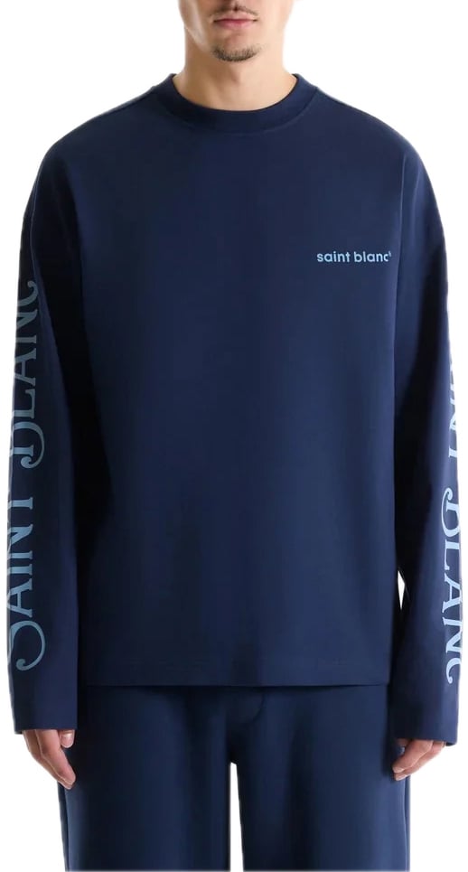 Saint Blanc Whisper long shirt blue Blauw