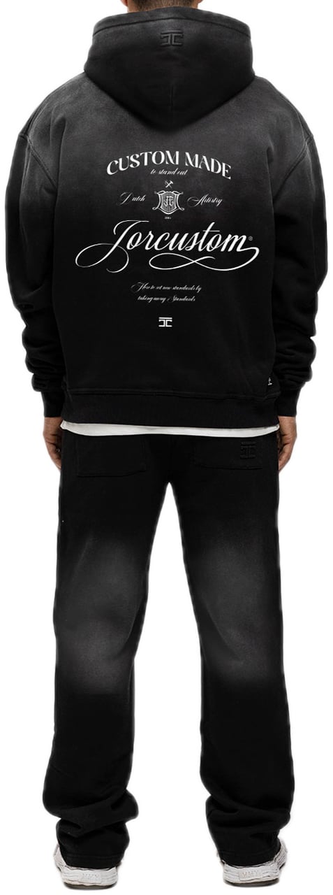 JORCUSTOM Handscript Sun Hoodie Black Zwart