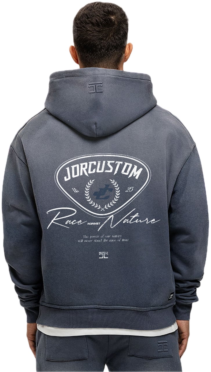 JORCUSTOM RaceAgainstN Sun Hoodie OmbreBlue Blauw
