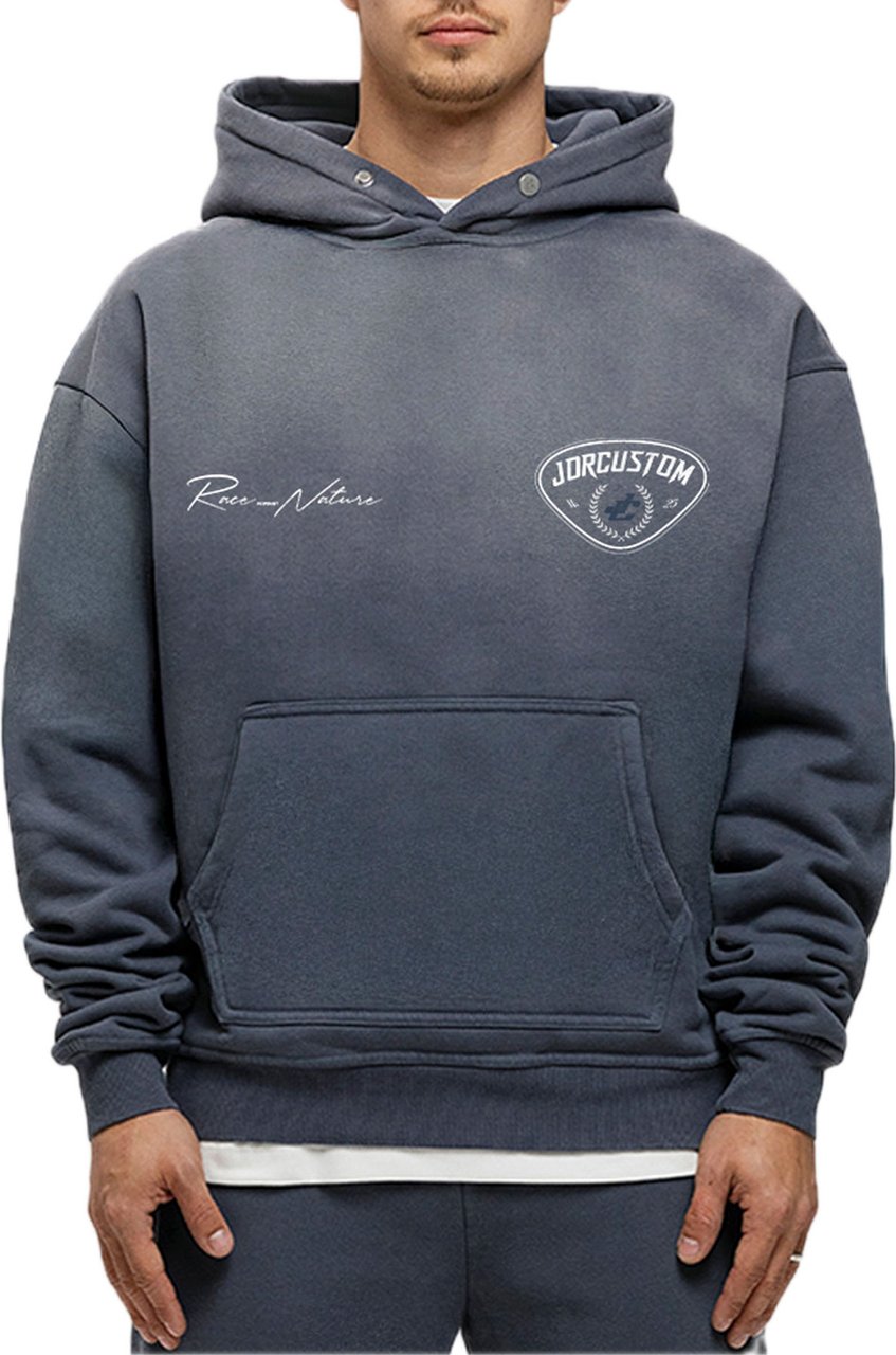 JORCUSTOM RaceAgainstN Sun Hoodie OmbreBlue Blauw