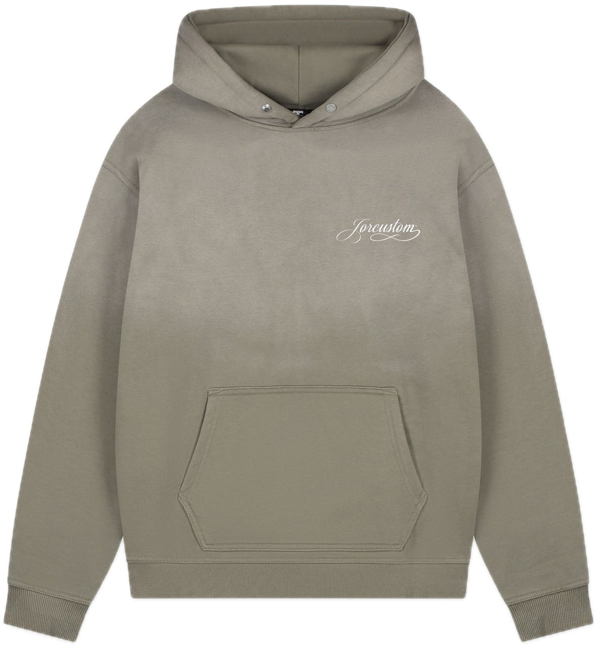 JORCUSTOM Handscript Sun Hoodie VintageGree Groen