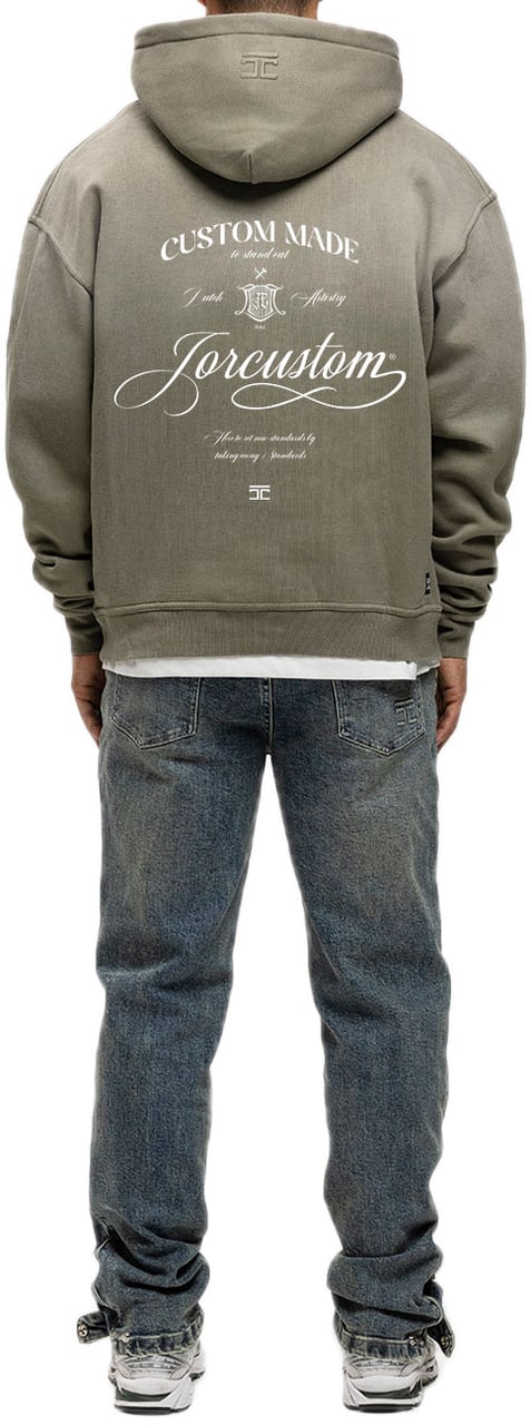 JORCUSTOM Handscript Sun Hoodie VintageGree Groen