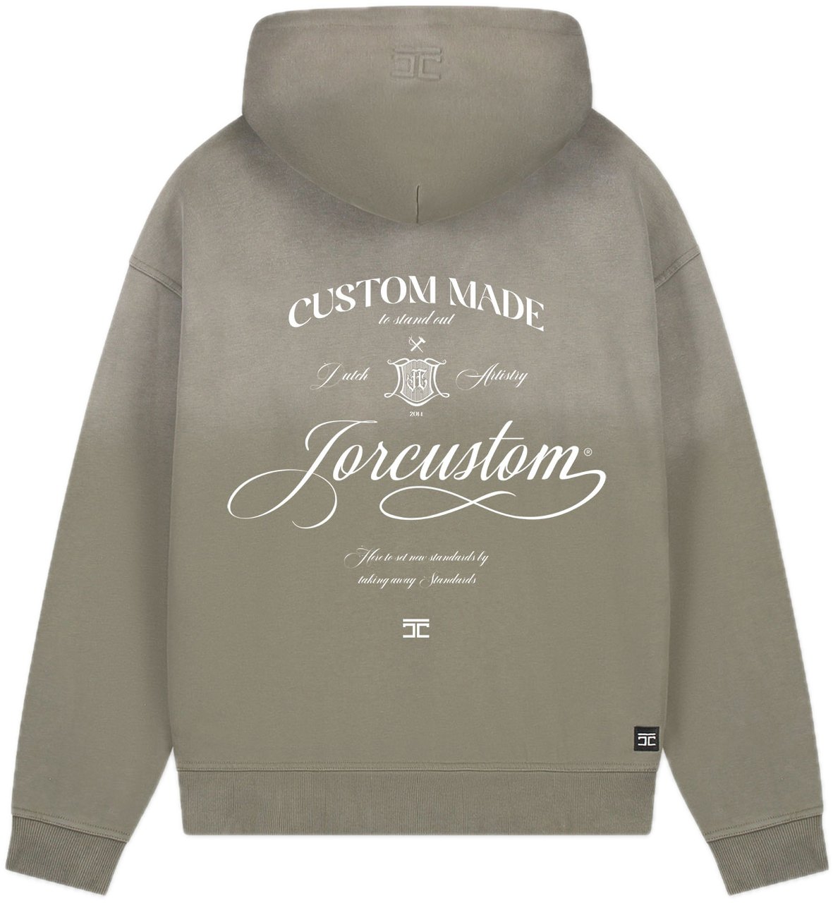 JORCUSTOM Handscript Sun Hoodie VintageGree Groen