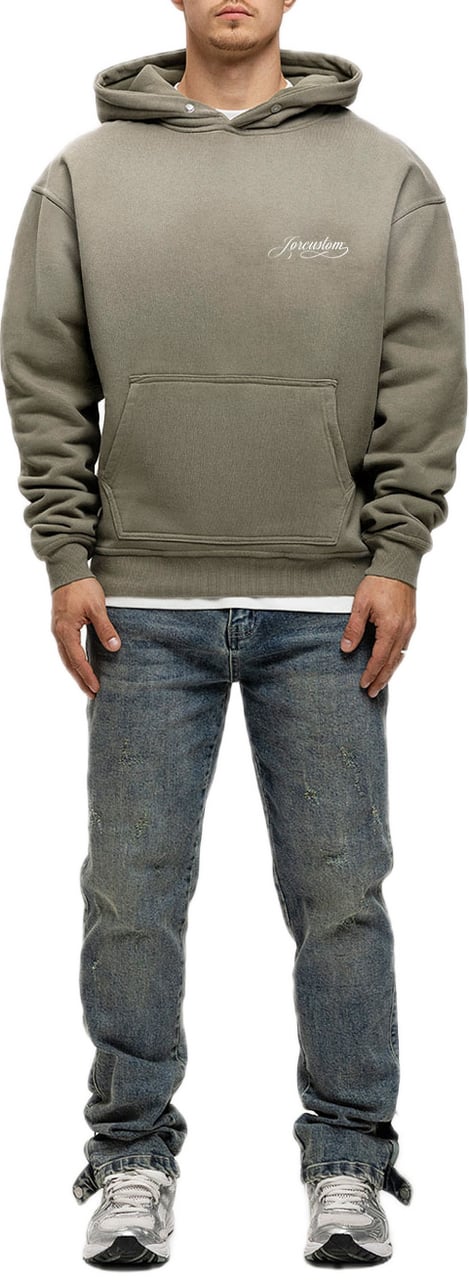 JORCUSTOM Handscript Sun Hoodie VintageGree Groen