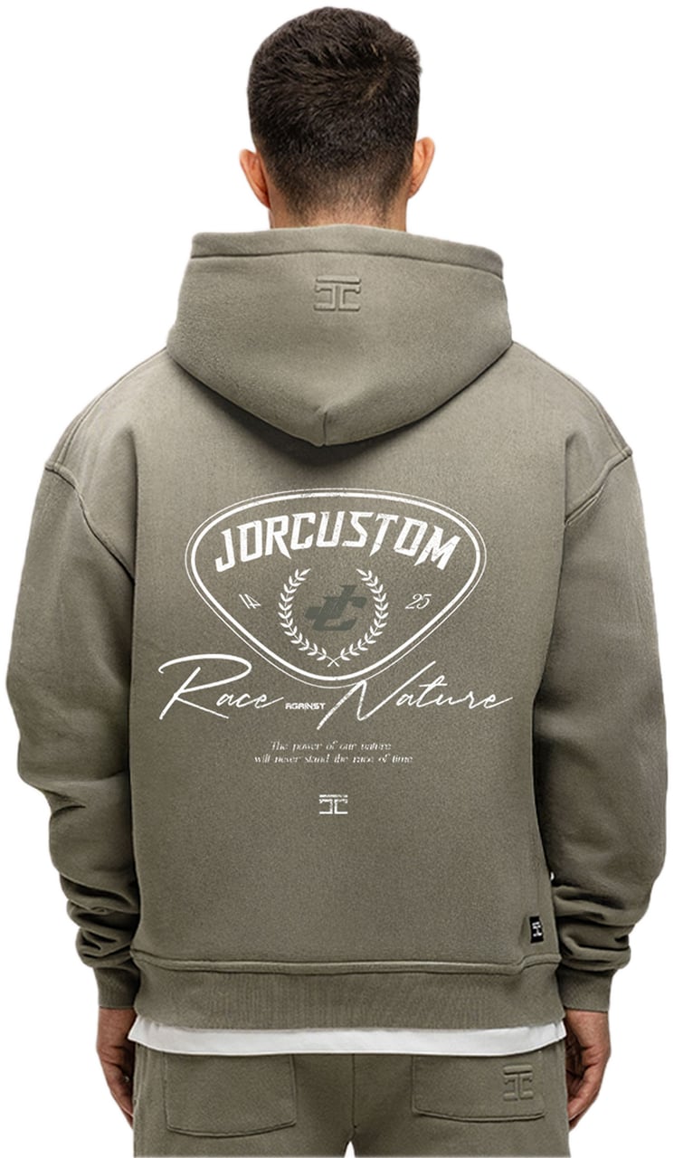 JORCUSTOM RaceAgainstN Sun Hoodie VintageGree Groen