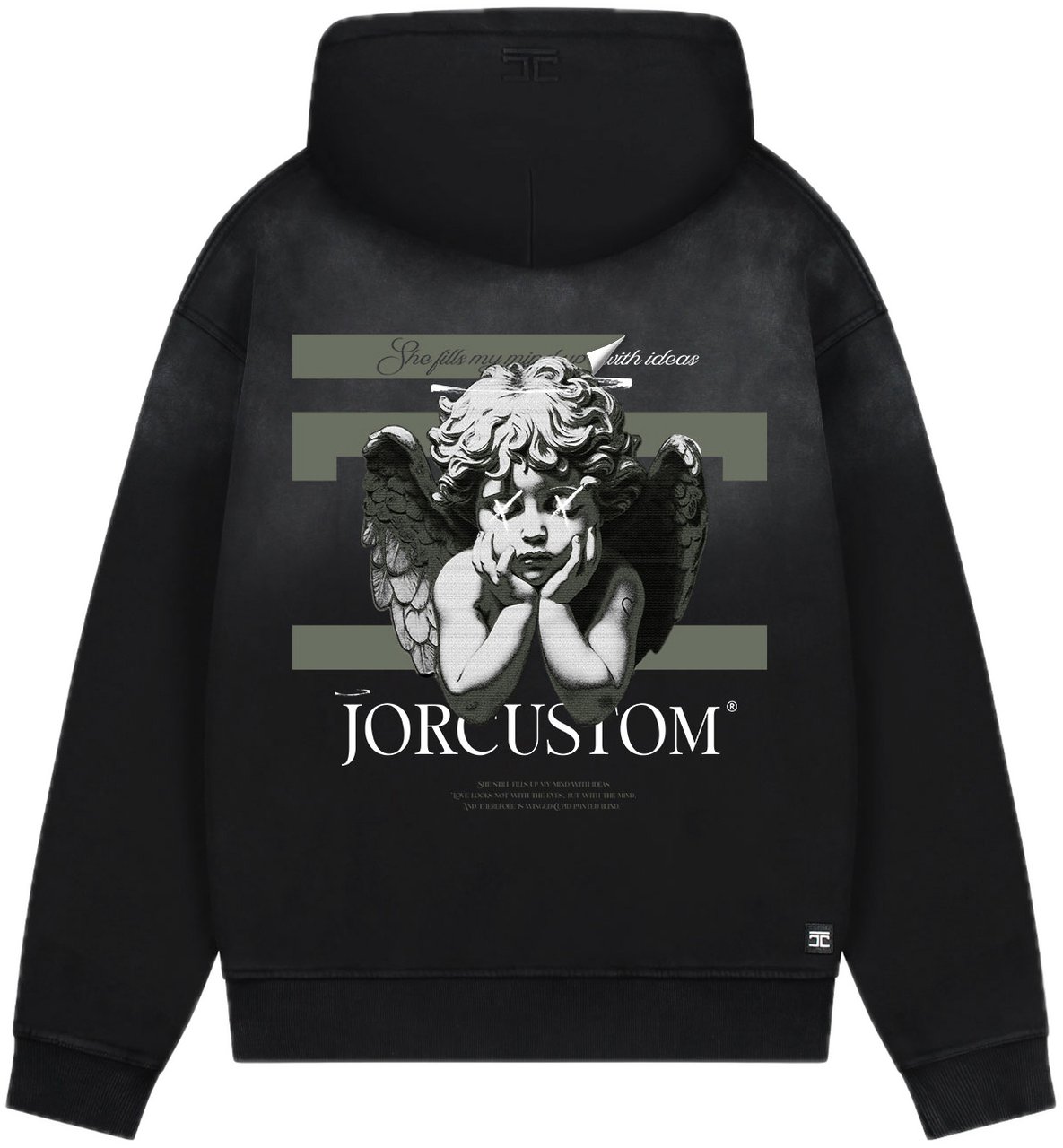 JORCUSTOM AngelTwo Sun Zip Hoodie Black Zwart
