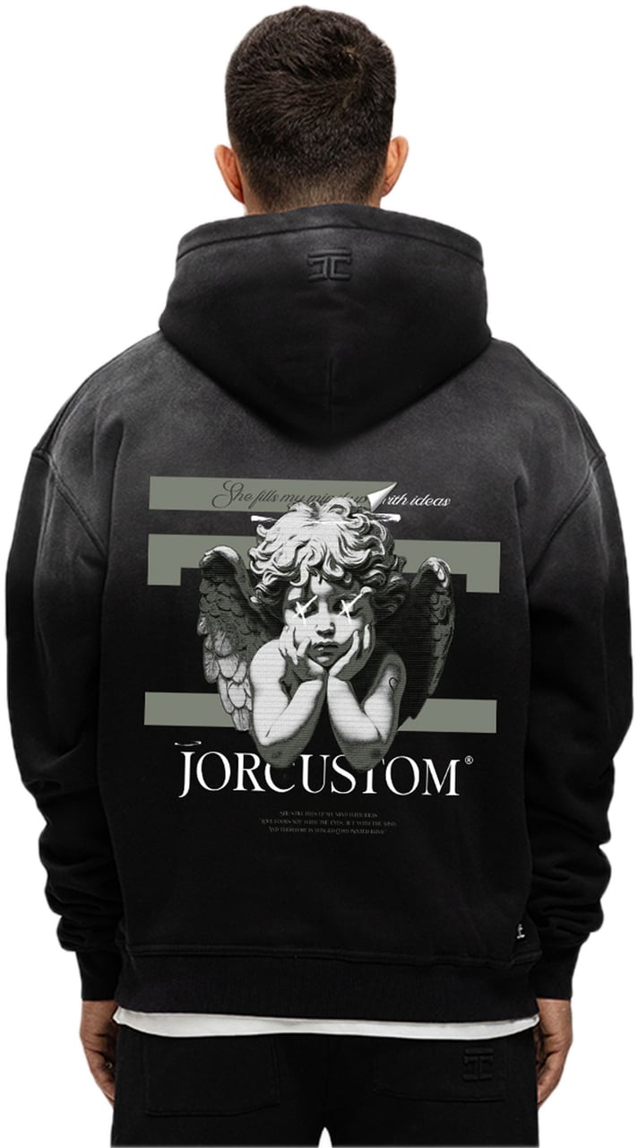 JORCUSTOM AngelTwo Sun Zip Hoodie Black Zwart