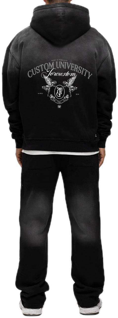 JORCUSTOM CustomUniv Sun Zip Hoodie Black Zwart