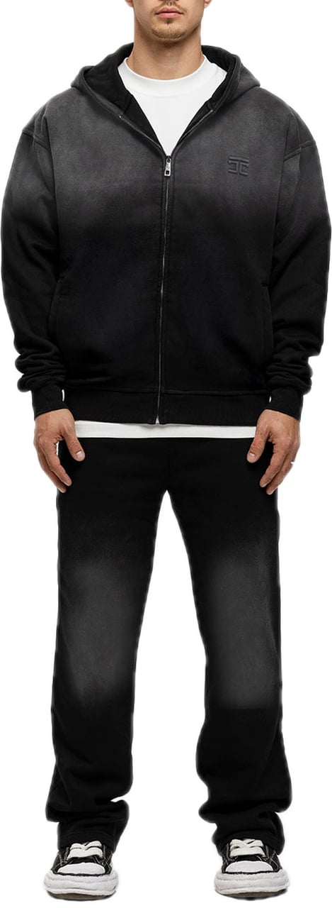 JORCUSTOM Handscript Sun Zip Hoodie Black Zwart