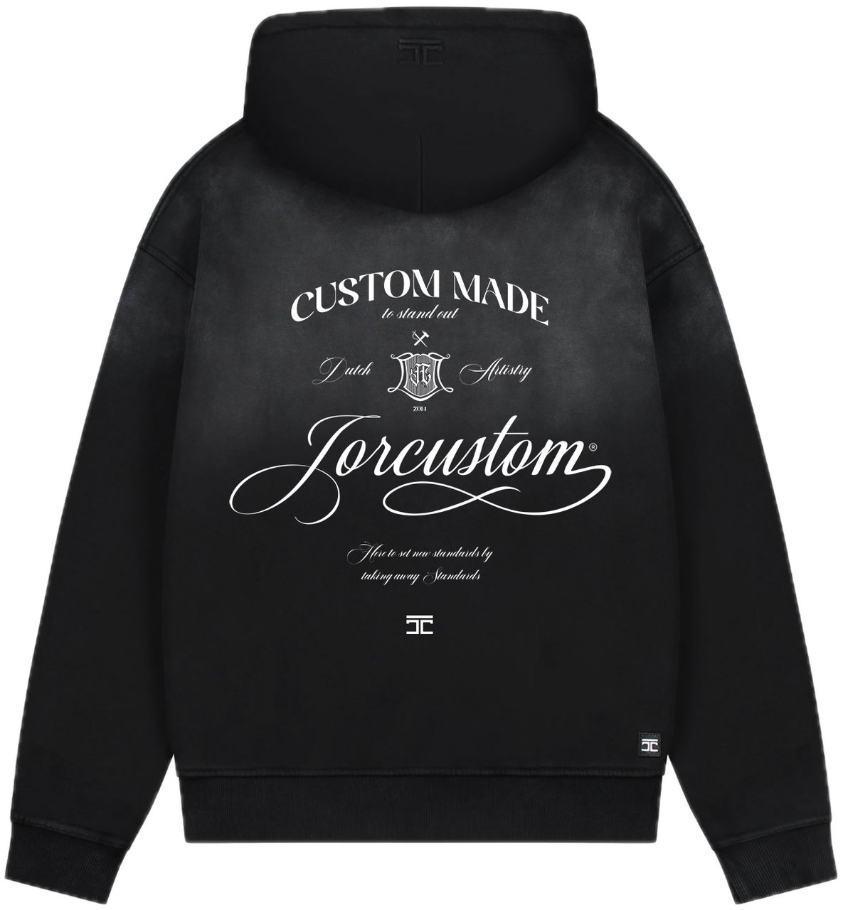 JORCUSTOM Handscript Sun Zip Hoodie Black Zwart