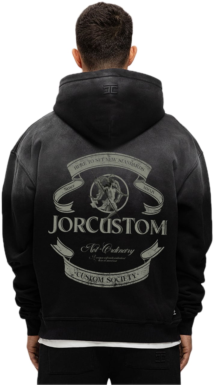 JORCUSTOM Ribbon Sun Zip Hoodie Black Zwart