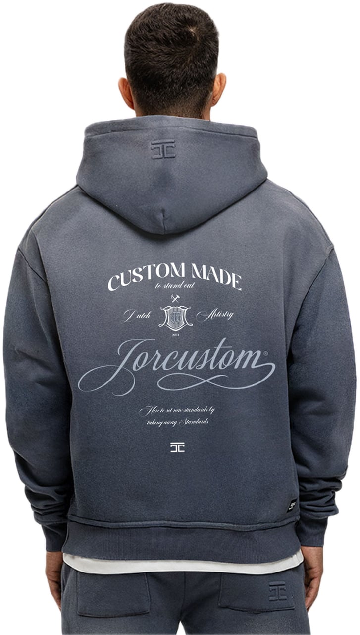 JORCUSTOM Handscript Sun Zip Hoodie OmbreBlue Blauw