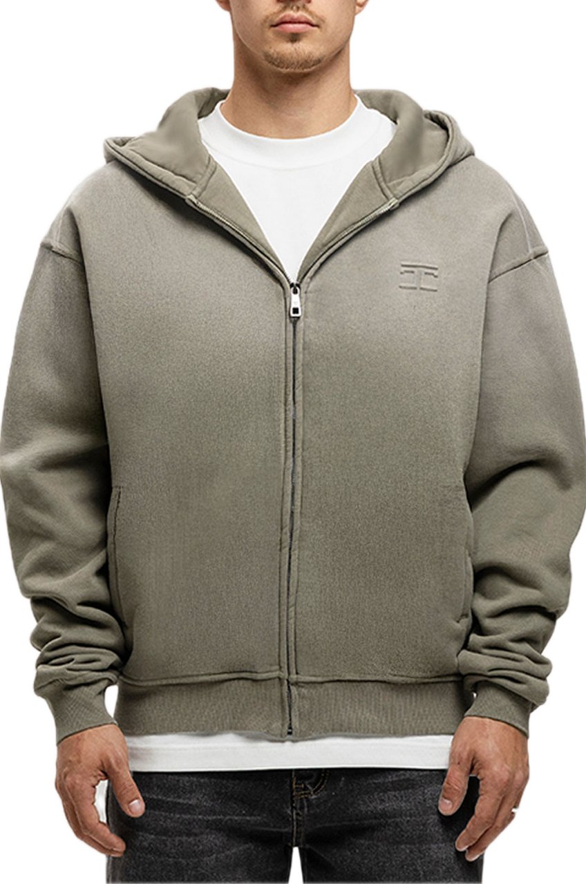 JORCUSTOM Artist Sun Zip Hoodie VintageGreen Groen