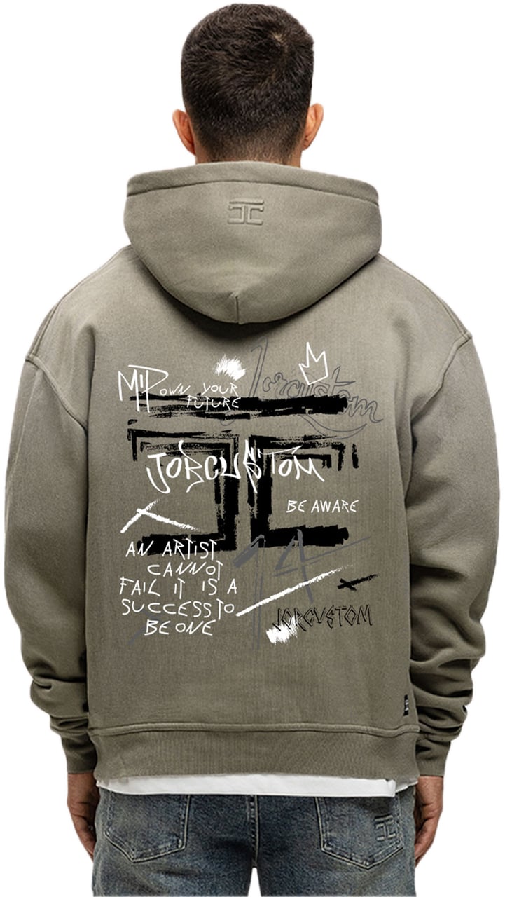 JORCUSTOM Artist Sun Zip Hoodie VintageGreen Groen