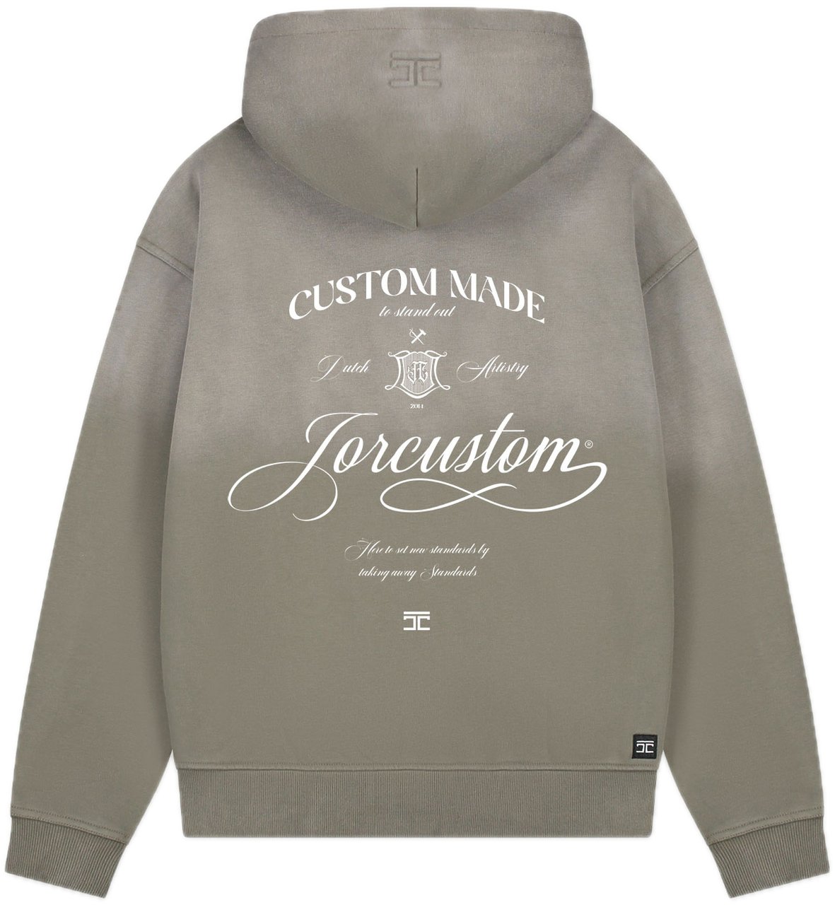 JORCUSTOM Handscr Sun Zip Hoodie VintageGreen Groen