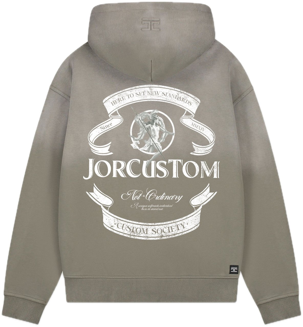 JORCUSTOM Ribbon Sun Zip Hoodie VintageGreen Groen