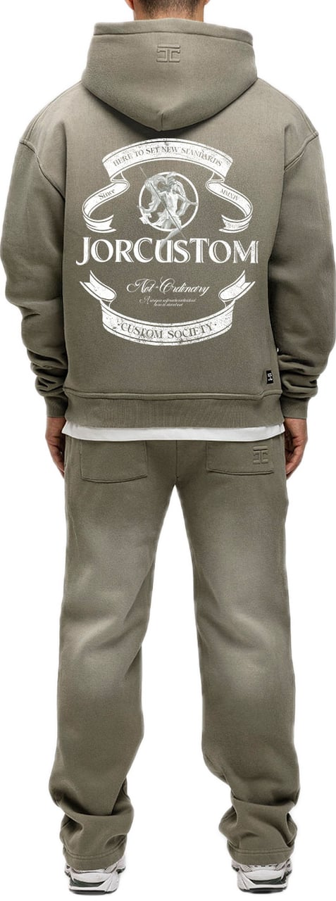 JORCUSTOM Ribbon Sun Zip Hoodie VintageGreen Groen