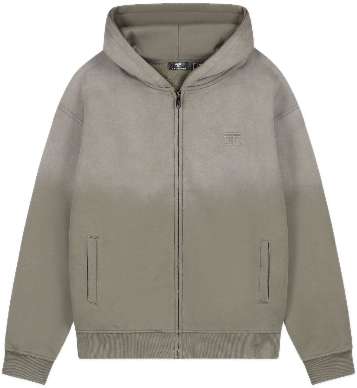 JORCUSTOM Ribbon Sun Zip Hoodie VintageGreen Groen