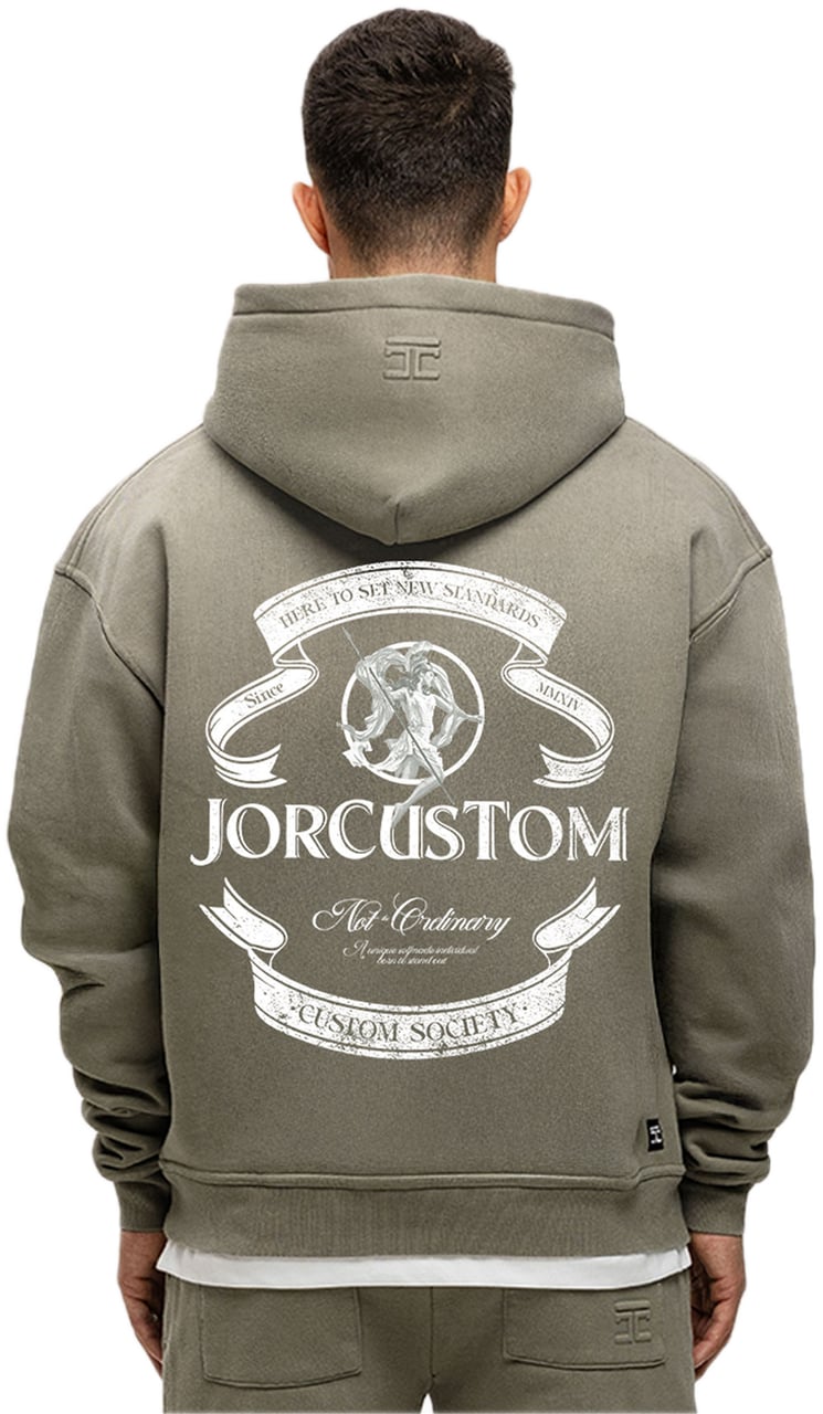 JORCUSTOM Ribbon Sun Zip Hoodie VintageGreen Groen