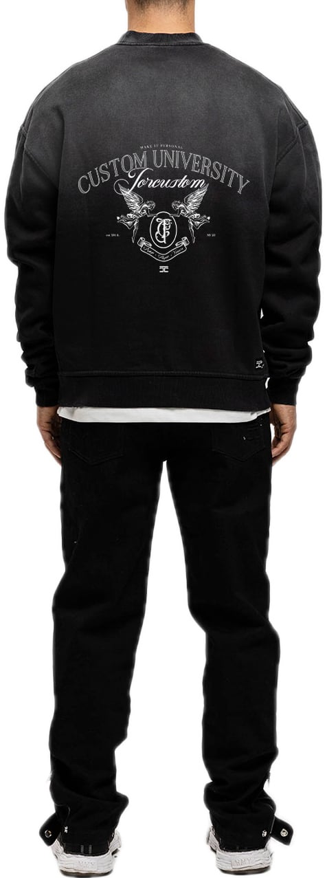 JORCUSTOM CustomUniversity Sun Sweater Black Zwart