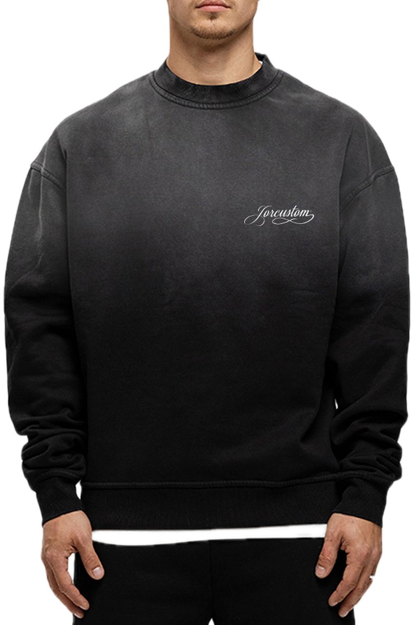 JORCUSTOM Handscript Sun Sweater Black Zwart