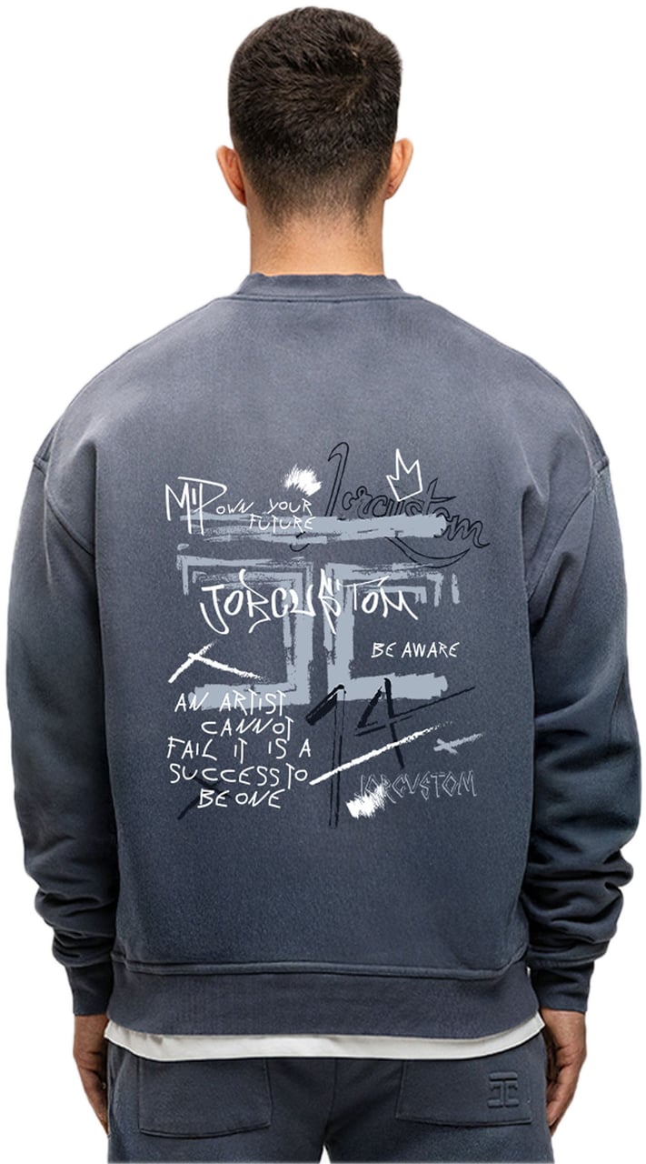 JORCUSTOM Artist Sun Sweater OmbreBlue Blauw