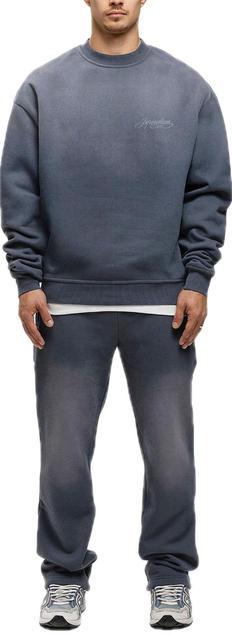 JORCUSTOM Handscript Sun Sweater OmbreBlue Blauw