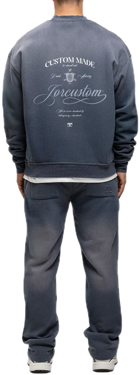 JORCUSTOM Handscript Sun Sweater OmbreBlue Blauw
