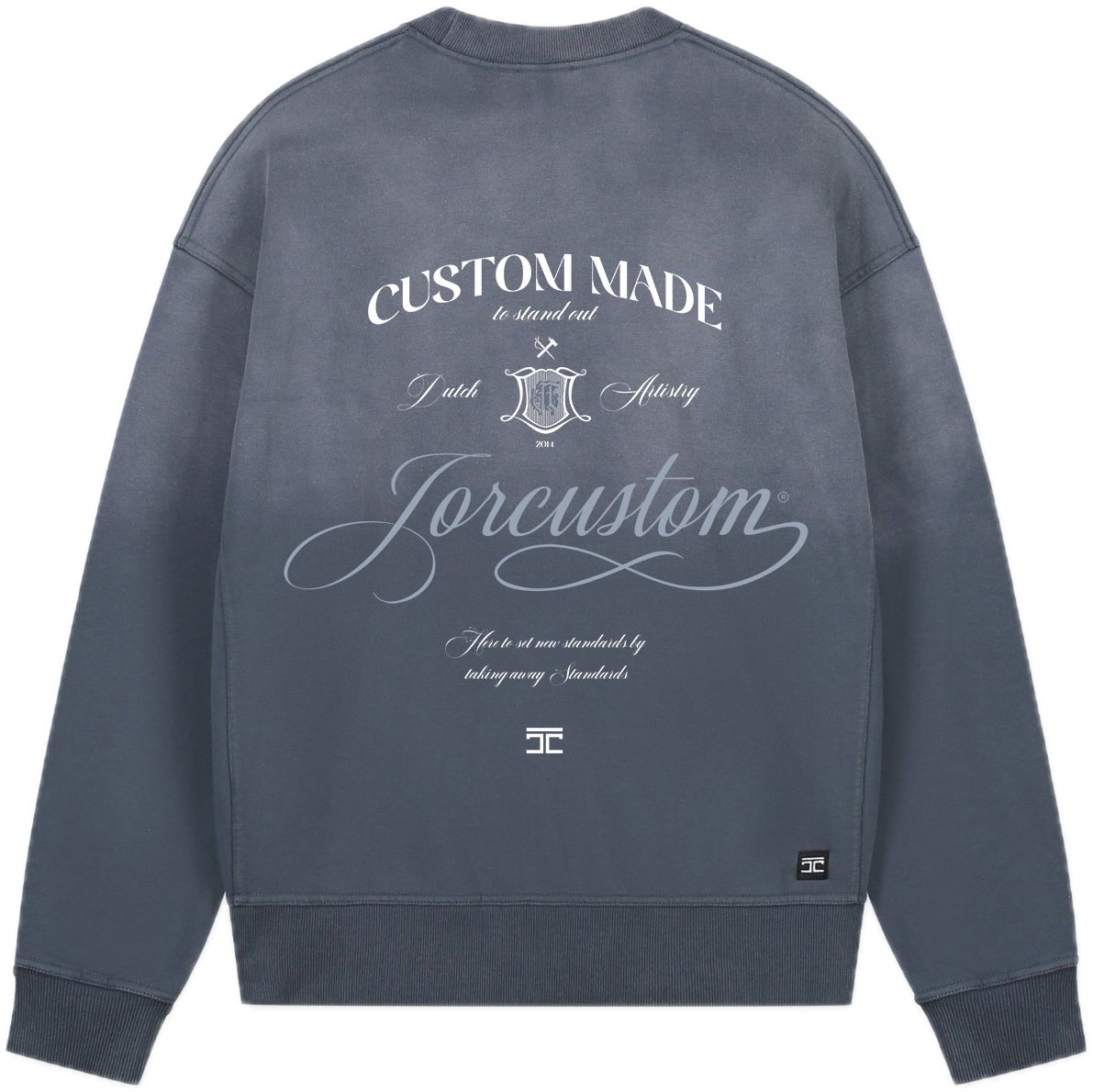 JORCUSTOM Handscript Sun Sweater OmbreBlue Blauw