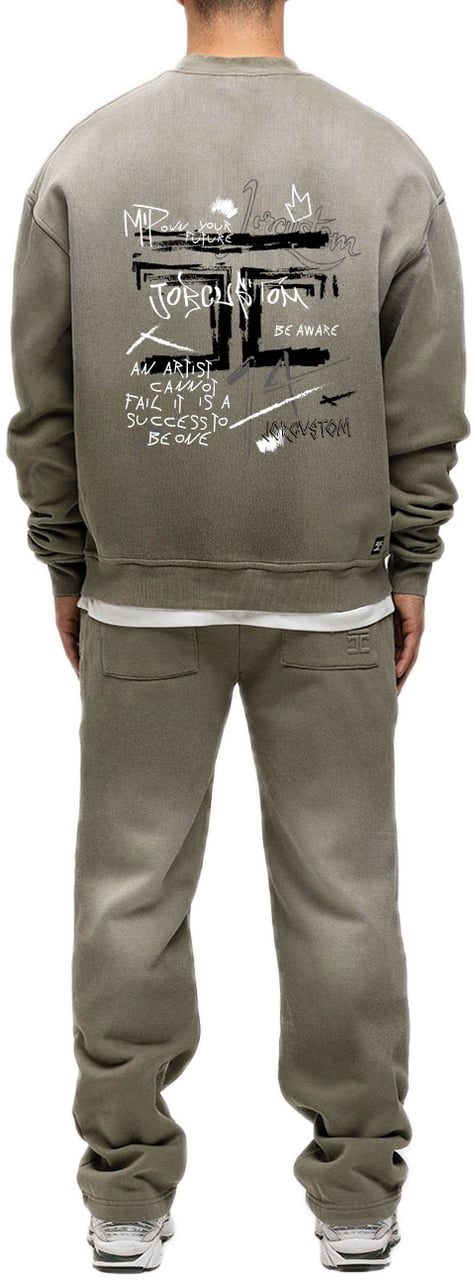 JORCUSTOM Artist Sun Sweater VintageGreen Groen