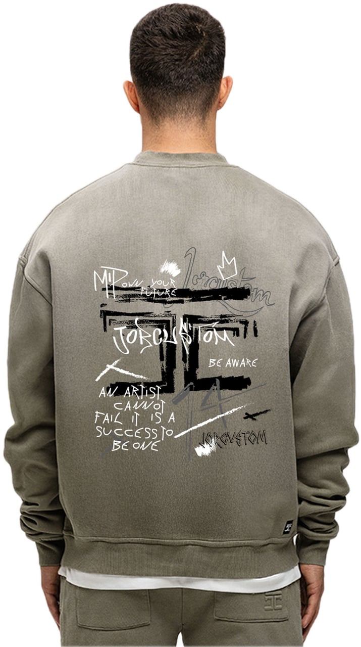 JORCUSTOM Artist Sun Sweater VintageGreen Groen