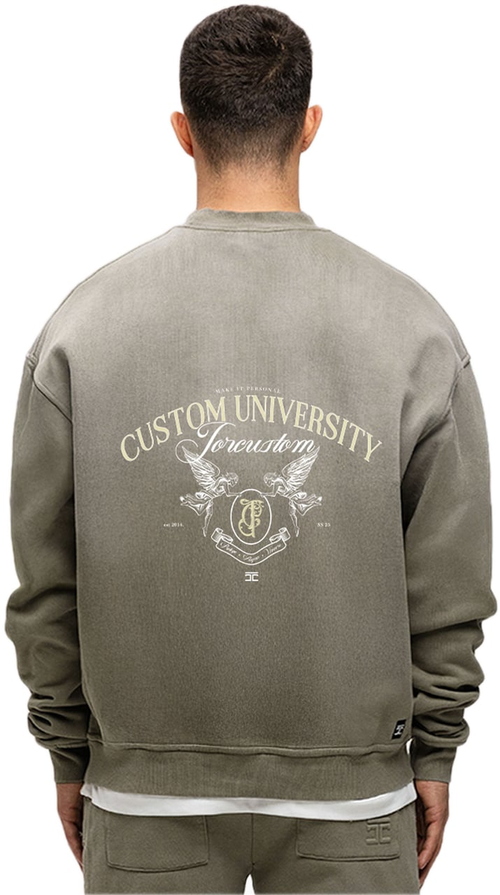JORCUSTOM CustomUniv Sun Sweater VintageGreen Groen