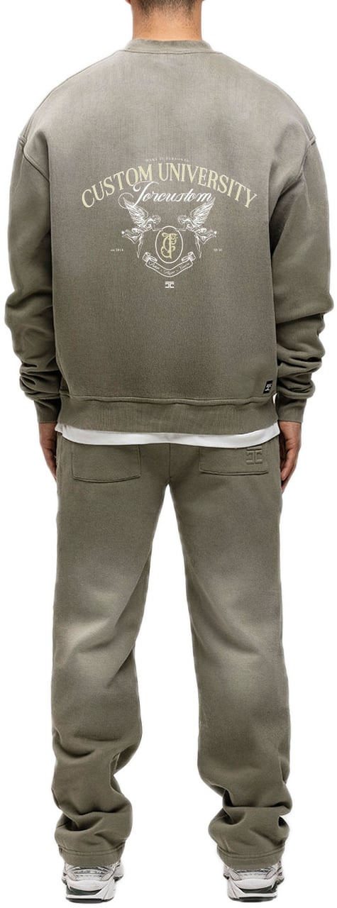 JORCUSTOM CustomUniv Sun Sweater VintageGreen Groen