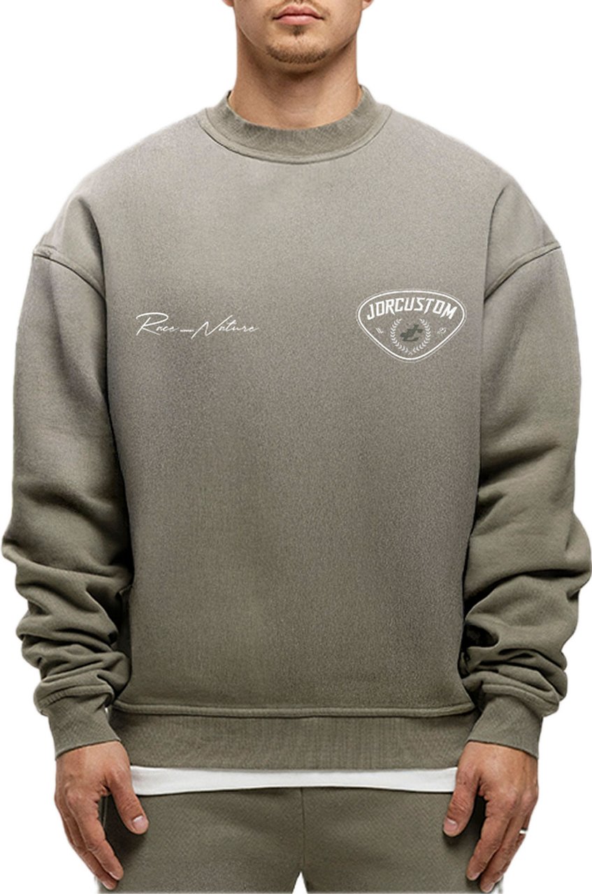 JORCUSTOM RaceAgains Sun Sweater VintageGreen Groen