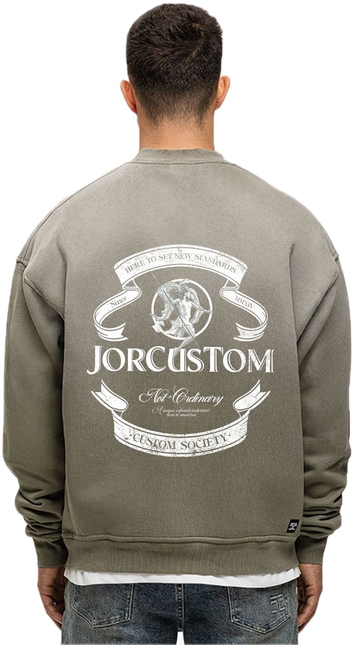 JORCUSTOM Ribbon Sun Sweater VintageGreen Groen