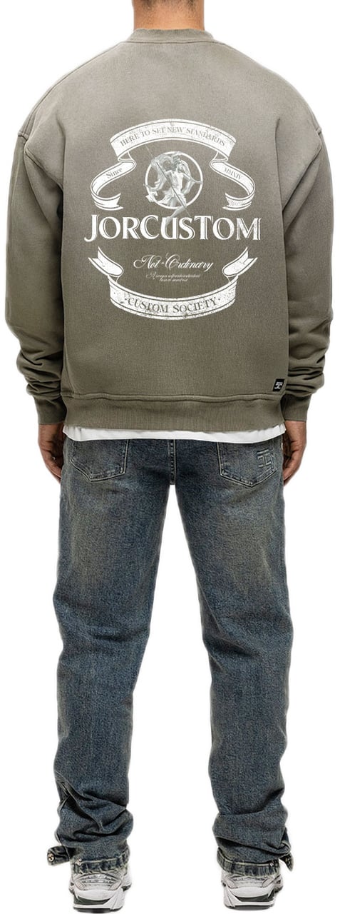JORCUSTOM Ribbon Sun Sweater VintageGreen Groen