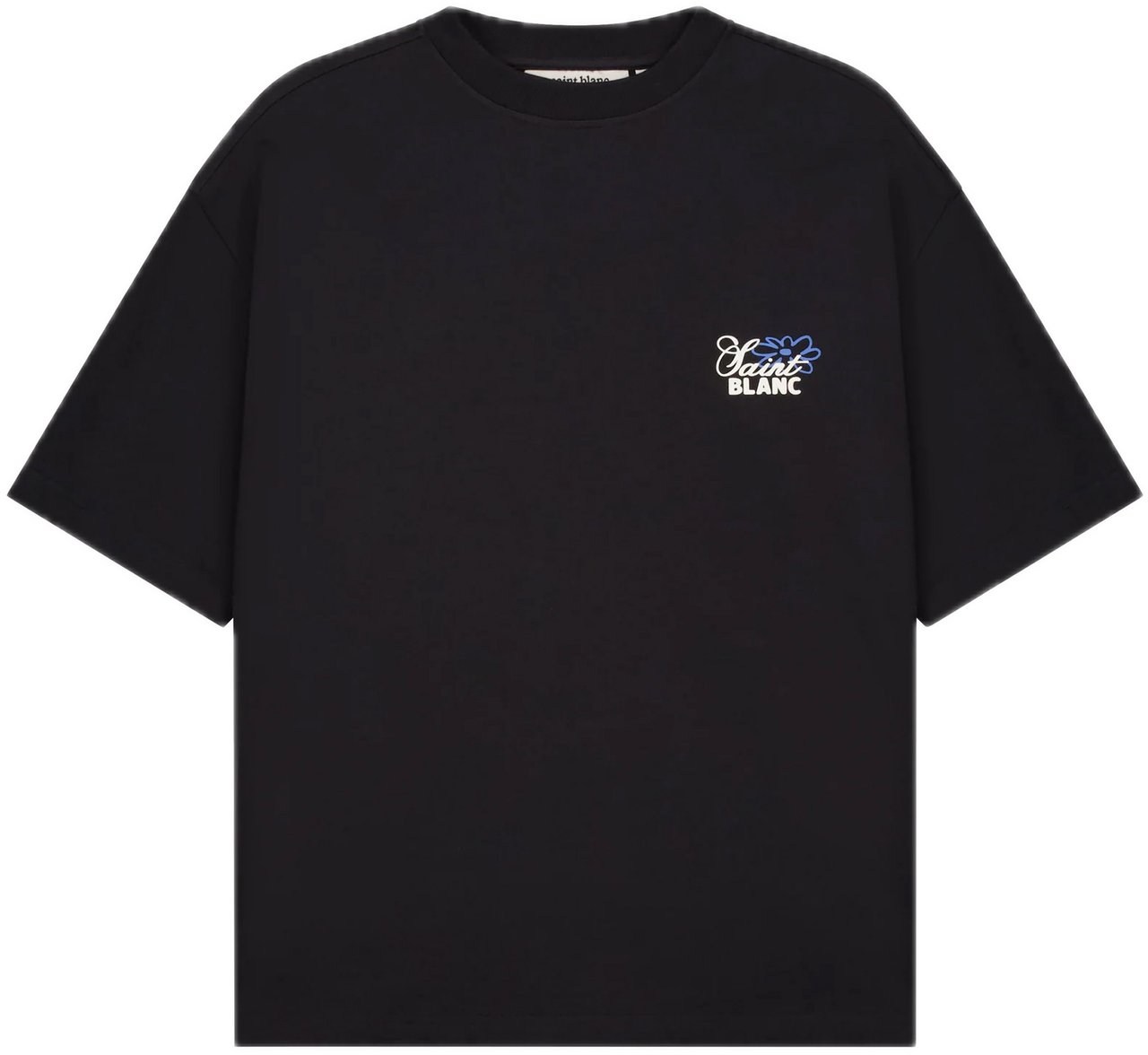 Saint Blanc Flower T-Shirt Caviar Zwart