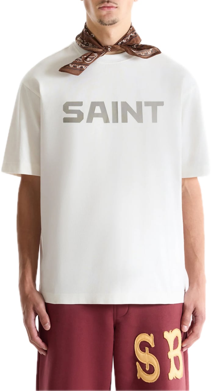 Saint Blanc Bold Logo T-Shirt White Alyssum Wit
