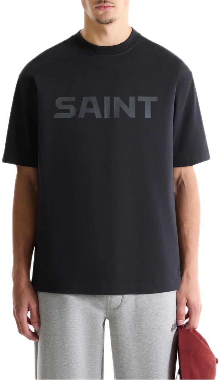 Saint Blanc Bold Logo T-Shirt Caviar Zwart