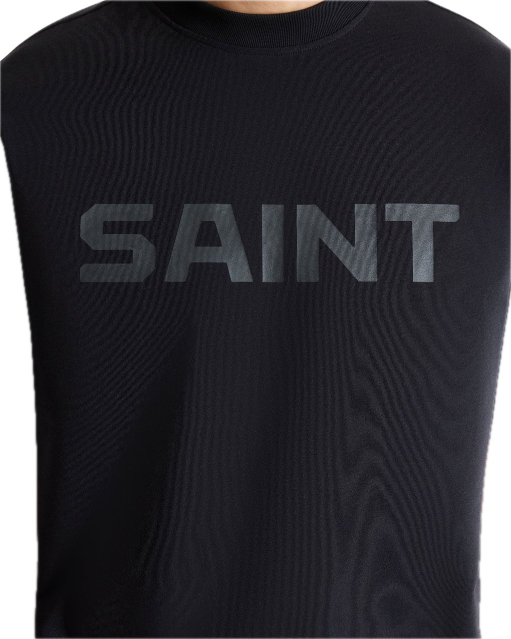 Saint Blanc Bold Logo T-Shirt Caviar Zwart