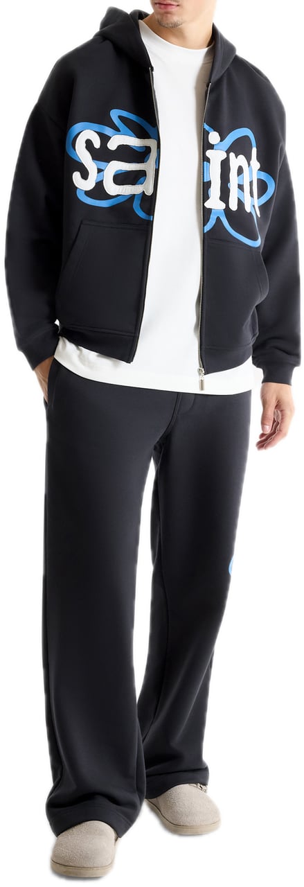 Saint Blanc Flower Patch Zipper Black Zwart