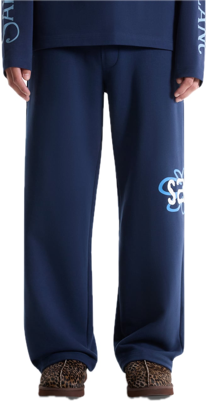 Saint Blanc Flower Patch Loose Jogger Blue Blauw